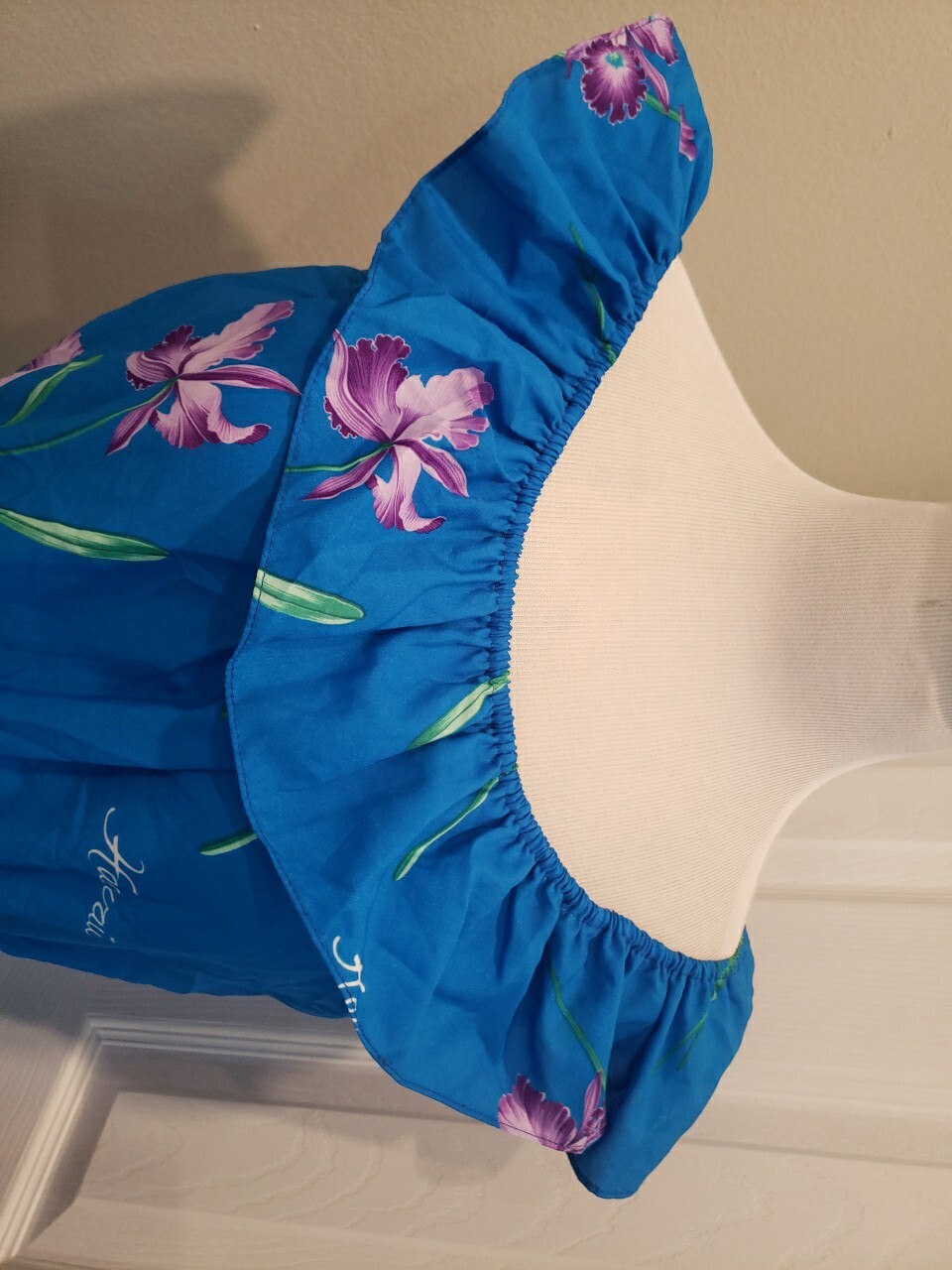 Vintage Classic Original Hawaiian Dress Royal Blue Y2k M USA