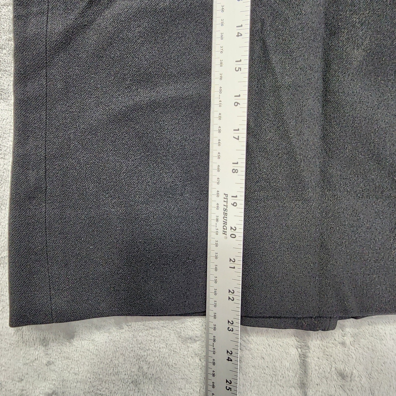 Vintage 60s Century Skirt Womens XS Black Wool Pencil Lined Side Metal Zip Goth