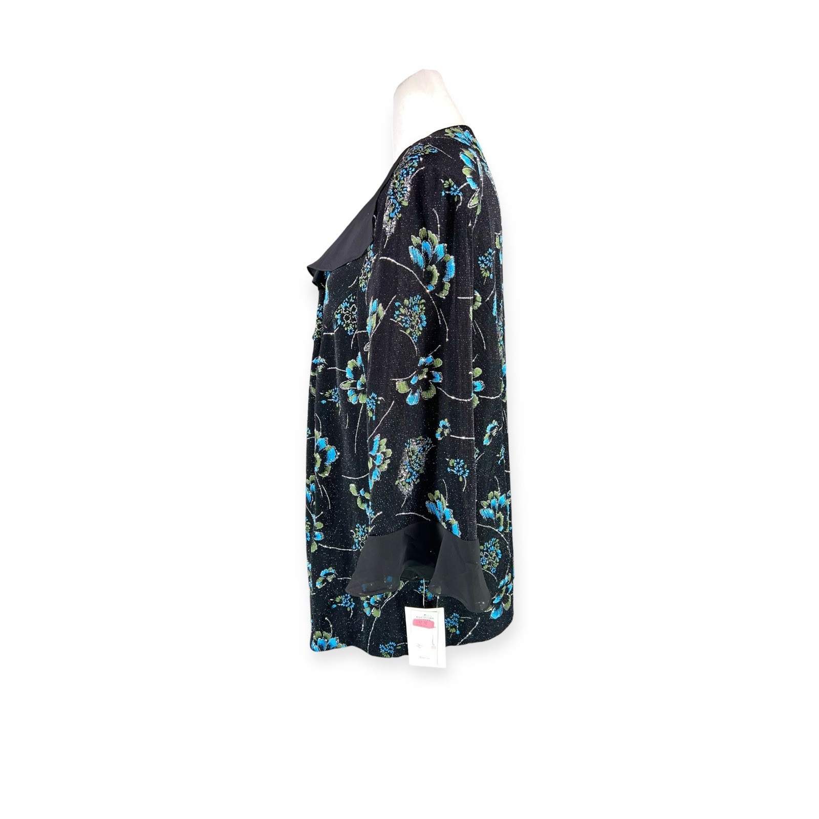 VTG GLITTER RUFFLE FLORAL JACKET WHIMSIGOTH GOTH WITCH WHIMSICAL FAIRY 2X NWT