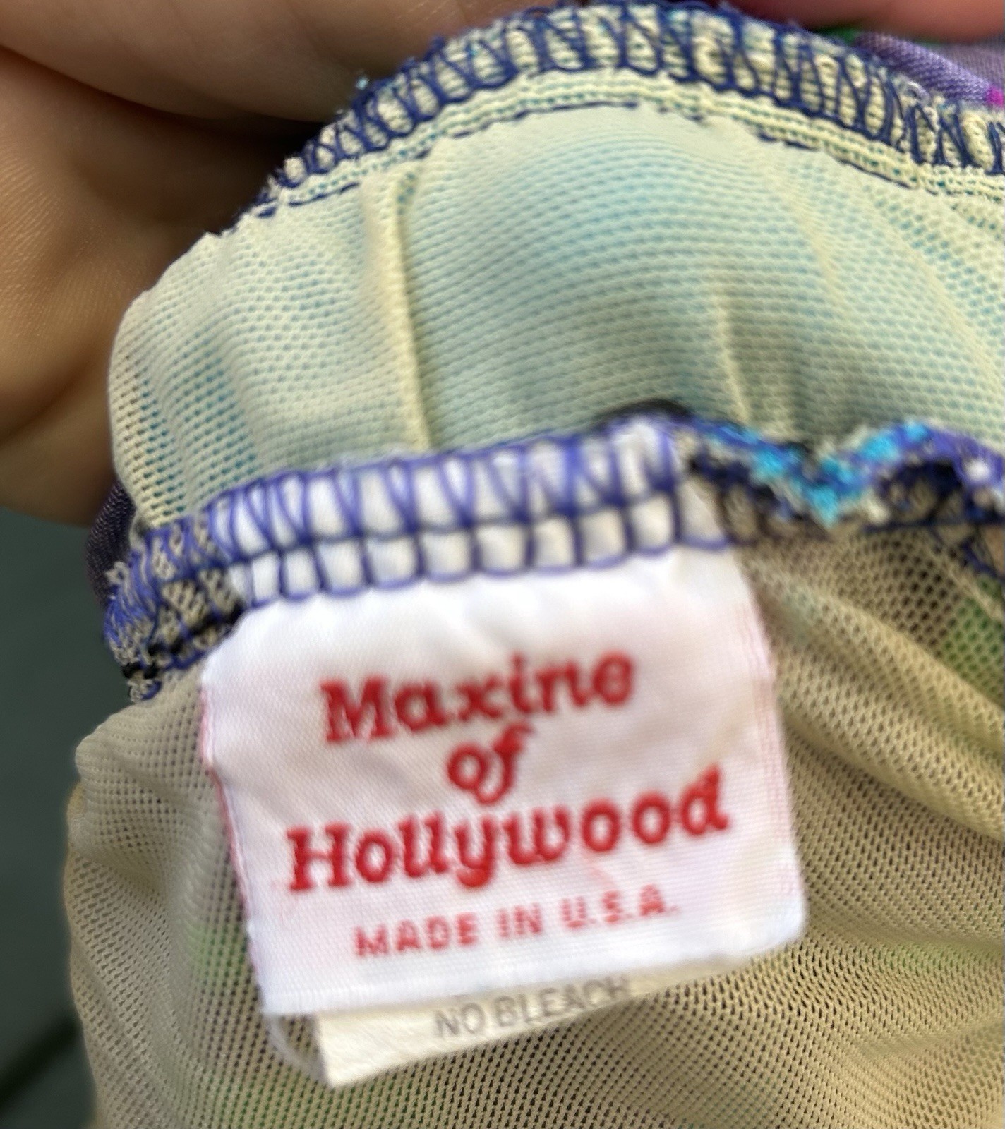 Vintage Maxine of Hollywood Neon 1980s One-Piece Swimsuit Bathing Slimming Sz 12
