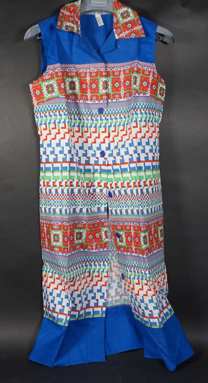 True Vintage Womens House Dress House Smock Multicolor Size 38 100% Cotton Non Iron