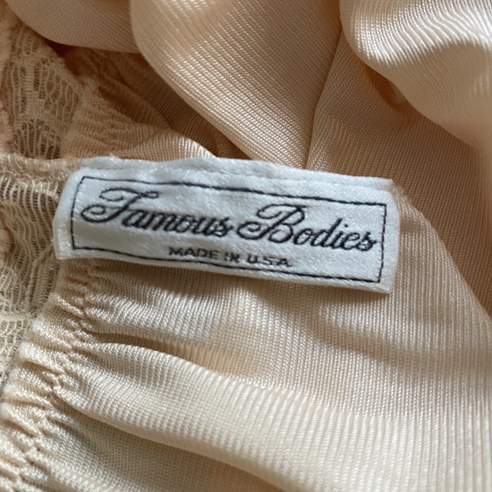 Vintage 60s 70s Sears Plunging Neckline Lacy Long Nightgown Peach 36 Small