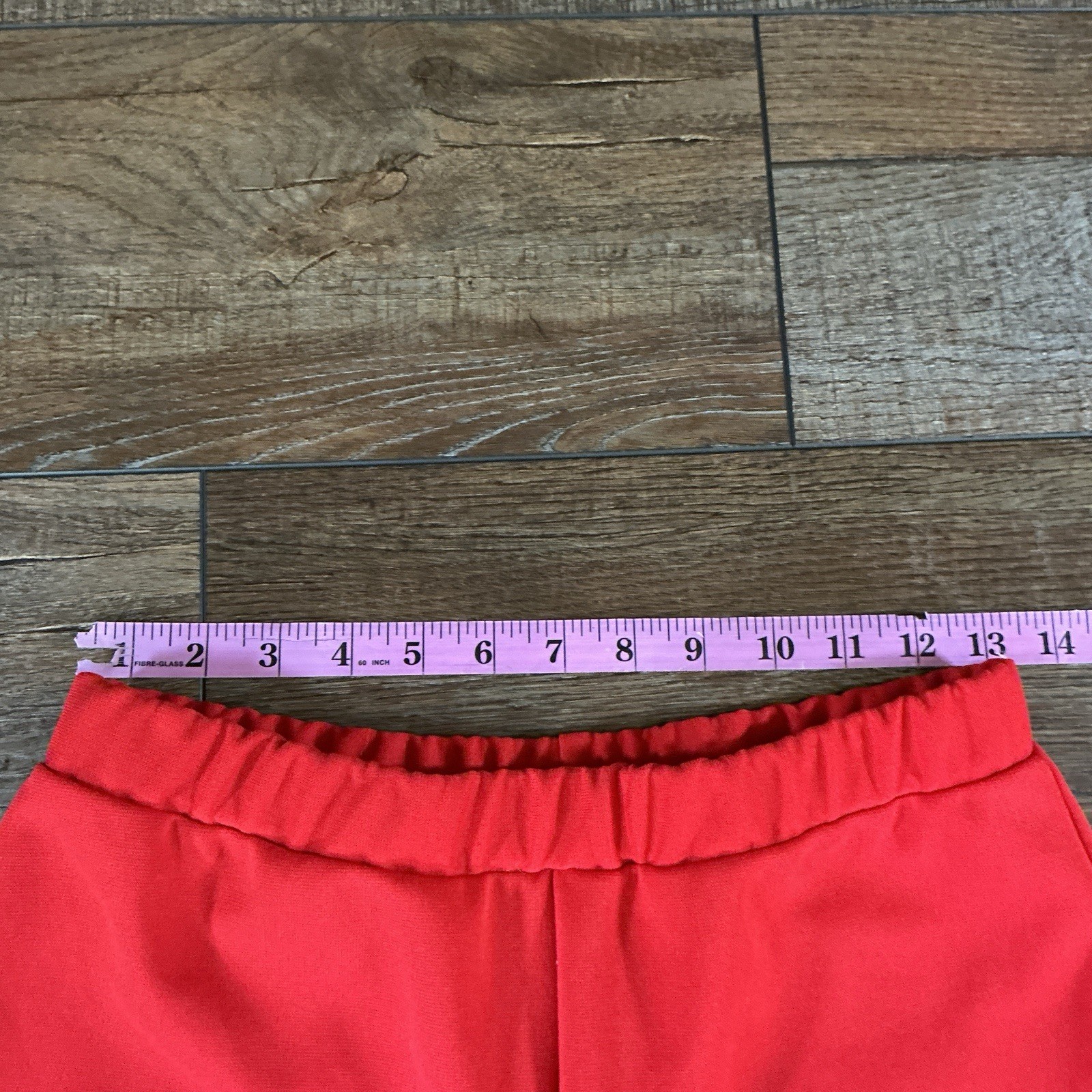 70s VINTAGE Personals Leslie Fay Red Knit Pants Sz 12 Elastic Waist Womens #3402