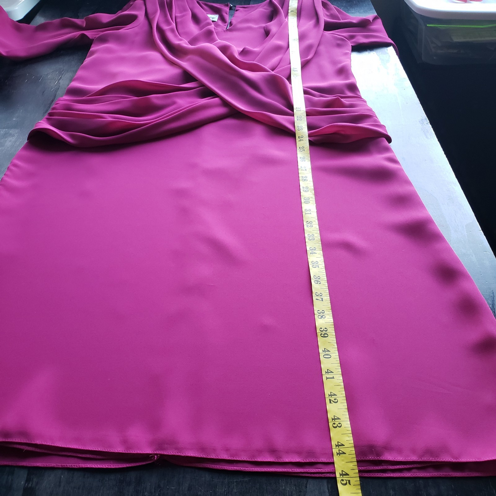 1980s Darcy Dress Modern Size 12 Magenta Draped Sheath Golden Girls Date Night