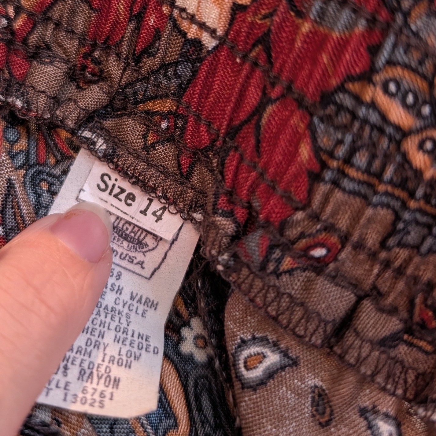 Vintage ILGWU Union Made Floral Paisley Skirt