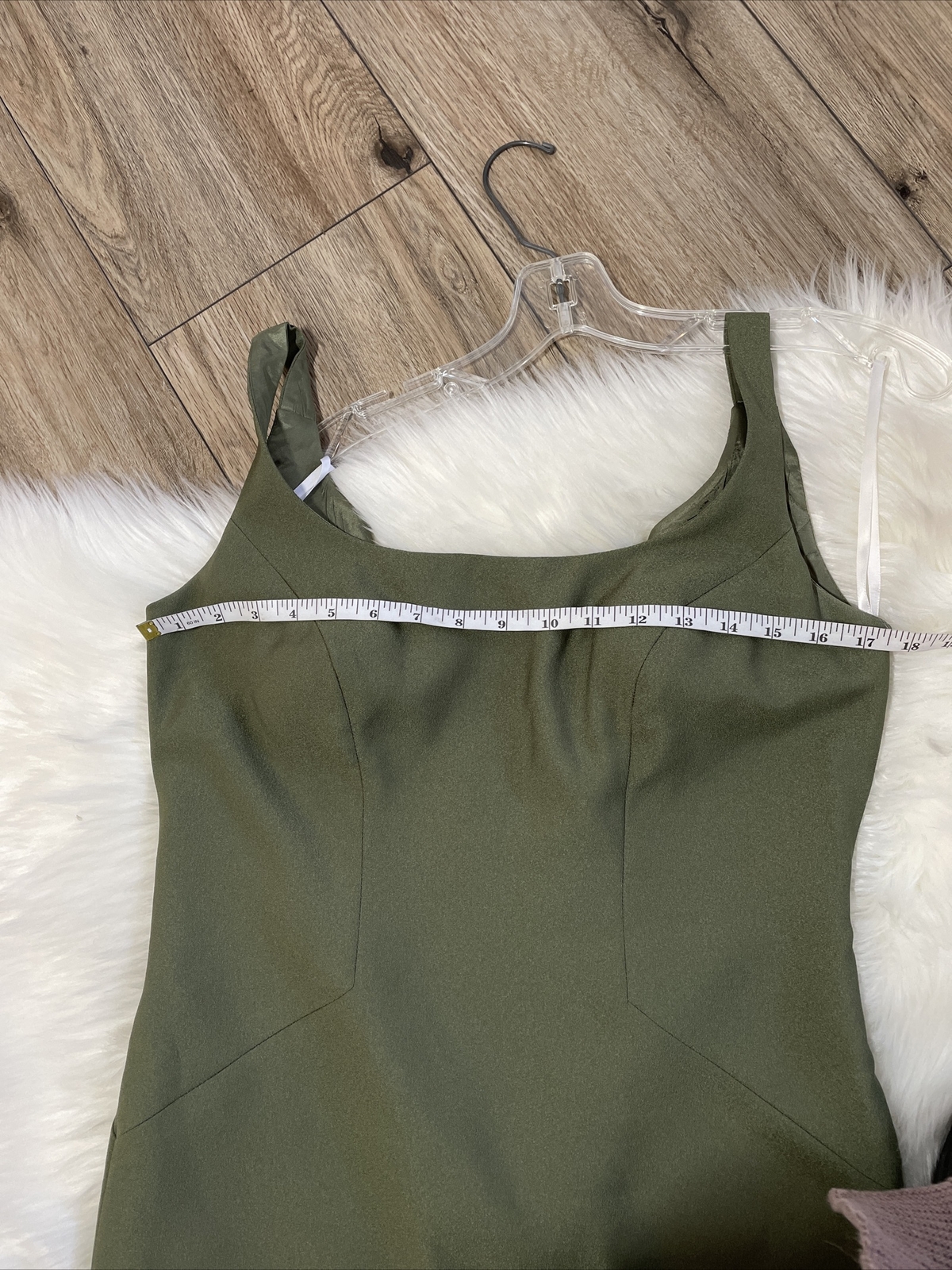 Vintage USA 1980s Watters and Watters Olive Green 2 Piece Dress Size 6