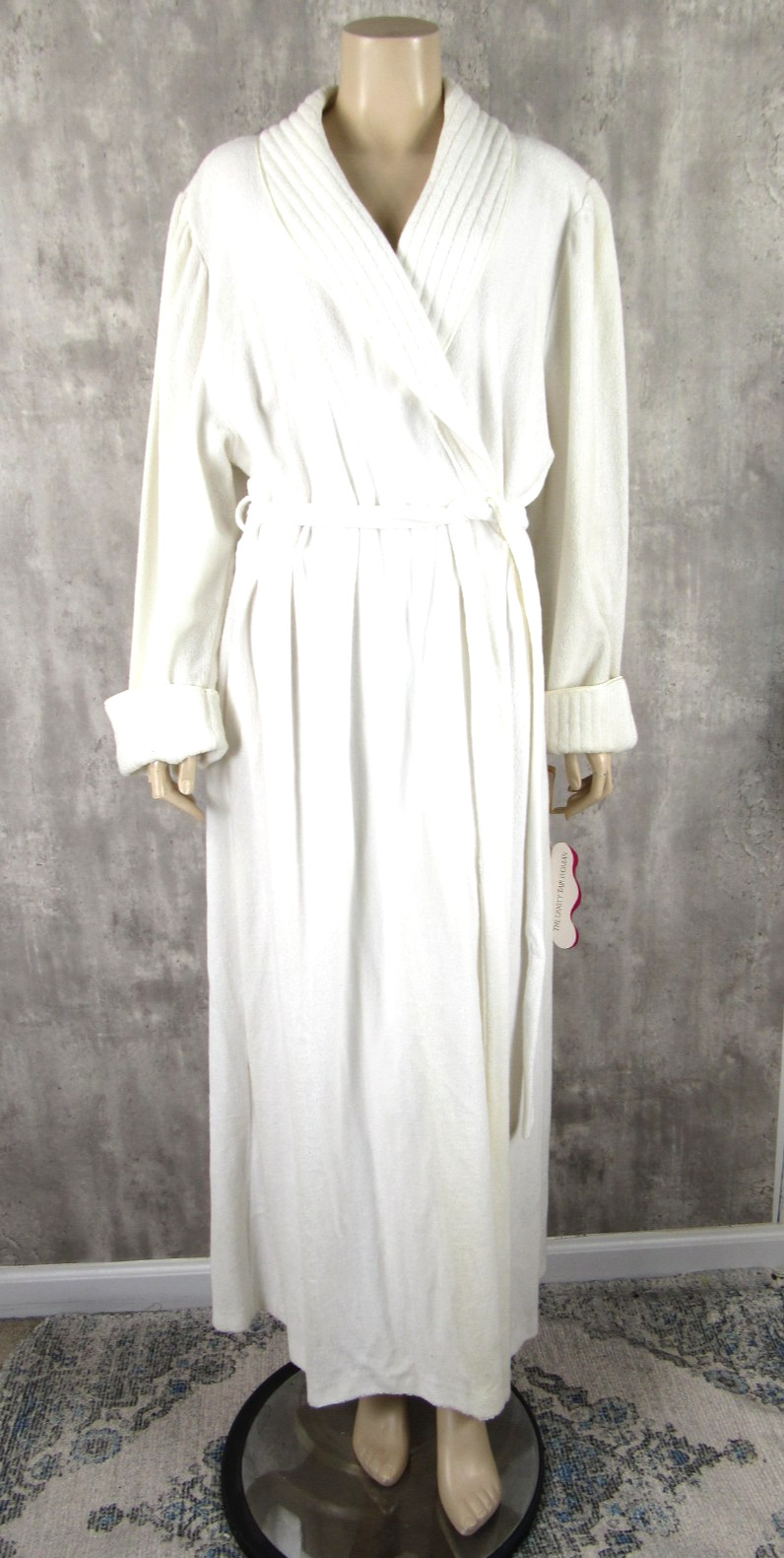 Vintage 80s Vanity Fair NOS NEW White Cotton Terry Lounging Robe 2XL XXL