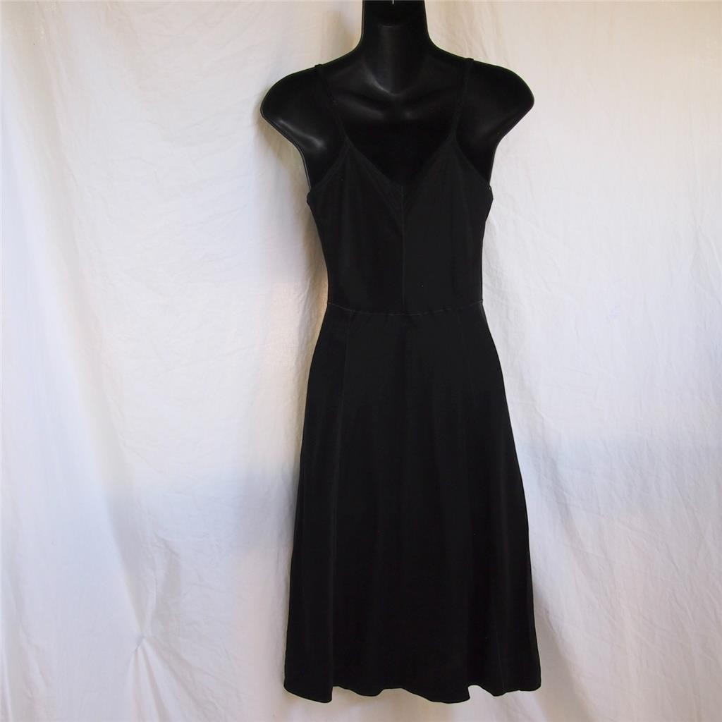 Vintage 50s ARTEMIS Rayon Slinky Sexy Black Full Slip Floral LACE 32 S Pin-Up