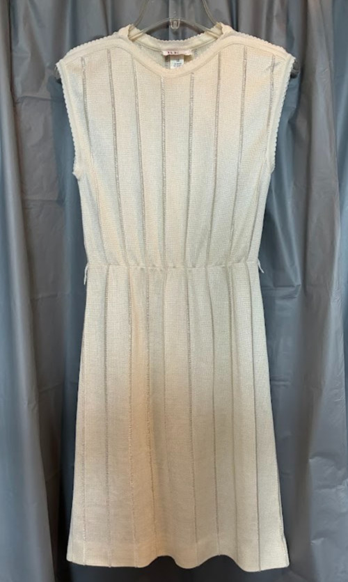 Vintage 1960/70s Women’s R & K Knits White Dress Size 12 (see measurements)