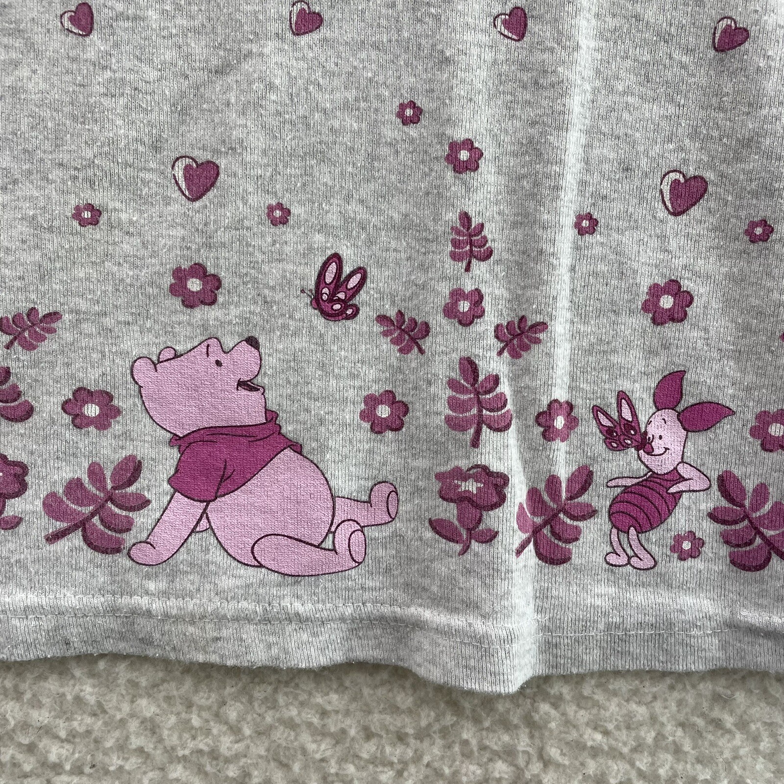 Vintage Disney Winnie the Pooh Top Shirt Womens Large XL V-Neck 3/4 Sleeve