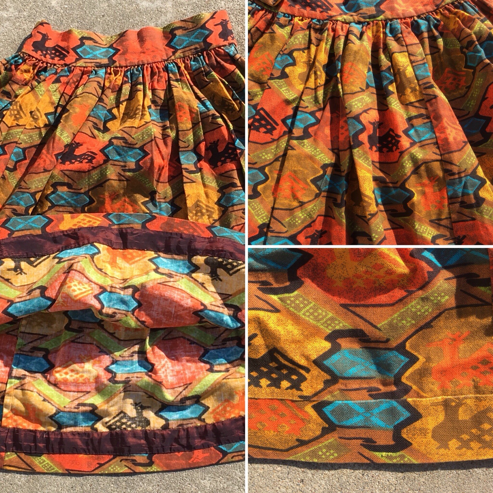 Vintage Skirt ELITE Metal Zipper 50s 1950s 26 1/2” Waist South American Print?