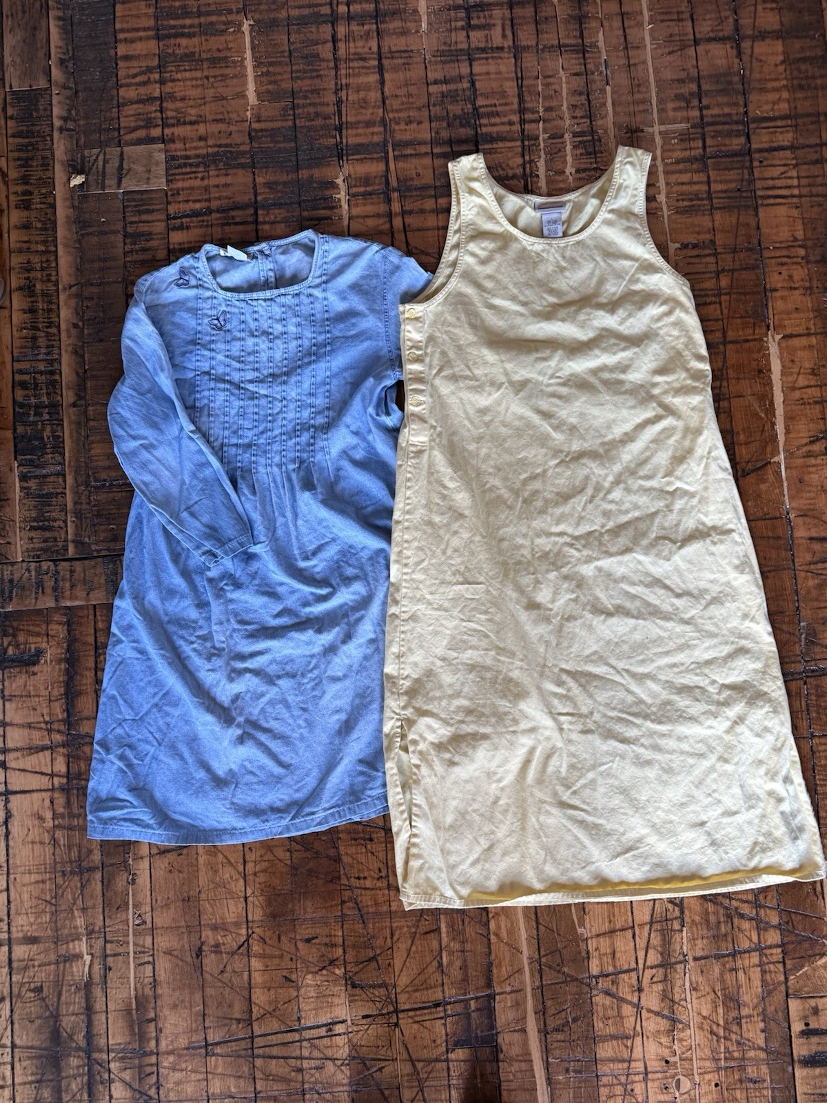 Expressions and J. Jill Ltd. 100% Cotton Pair (2) Vintage Denim Dresses 90 style