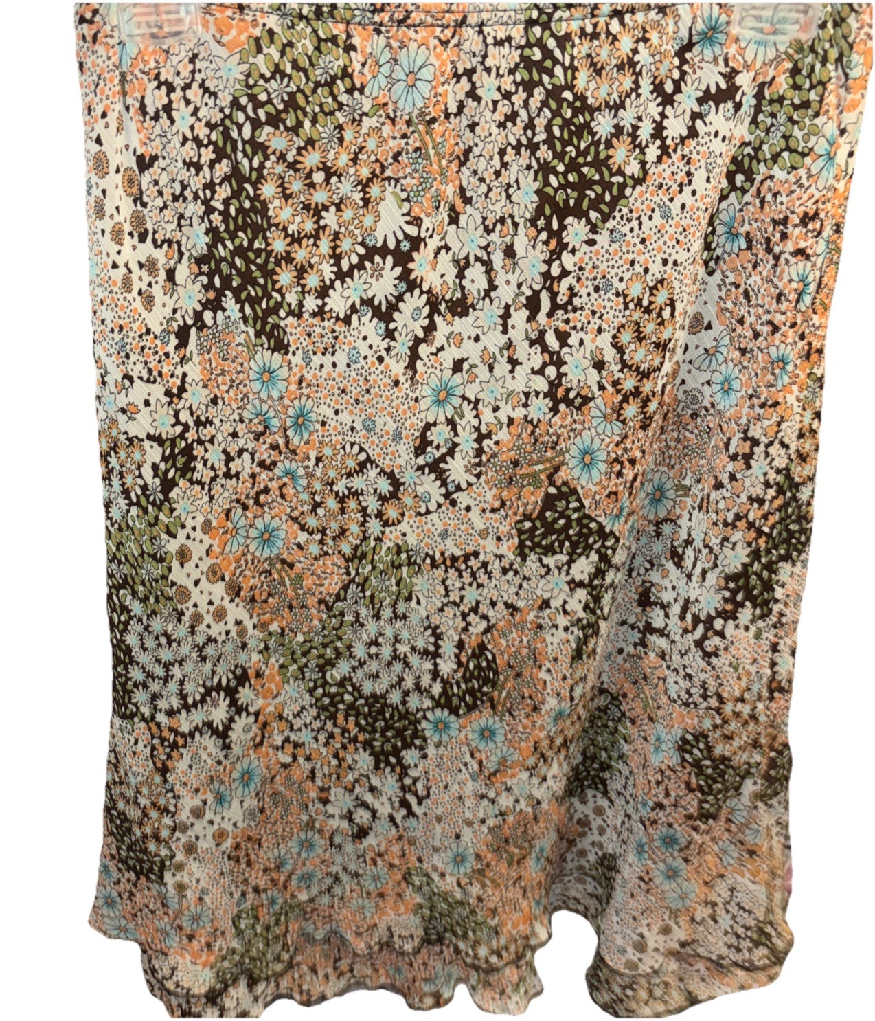 BUNDLE :Khaki Long Vest & Briggs, New York : Vintage Floral Skirt-Sz: M