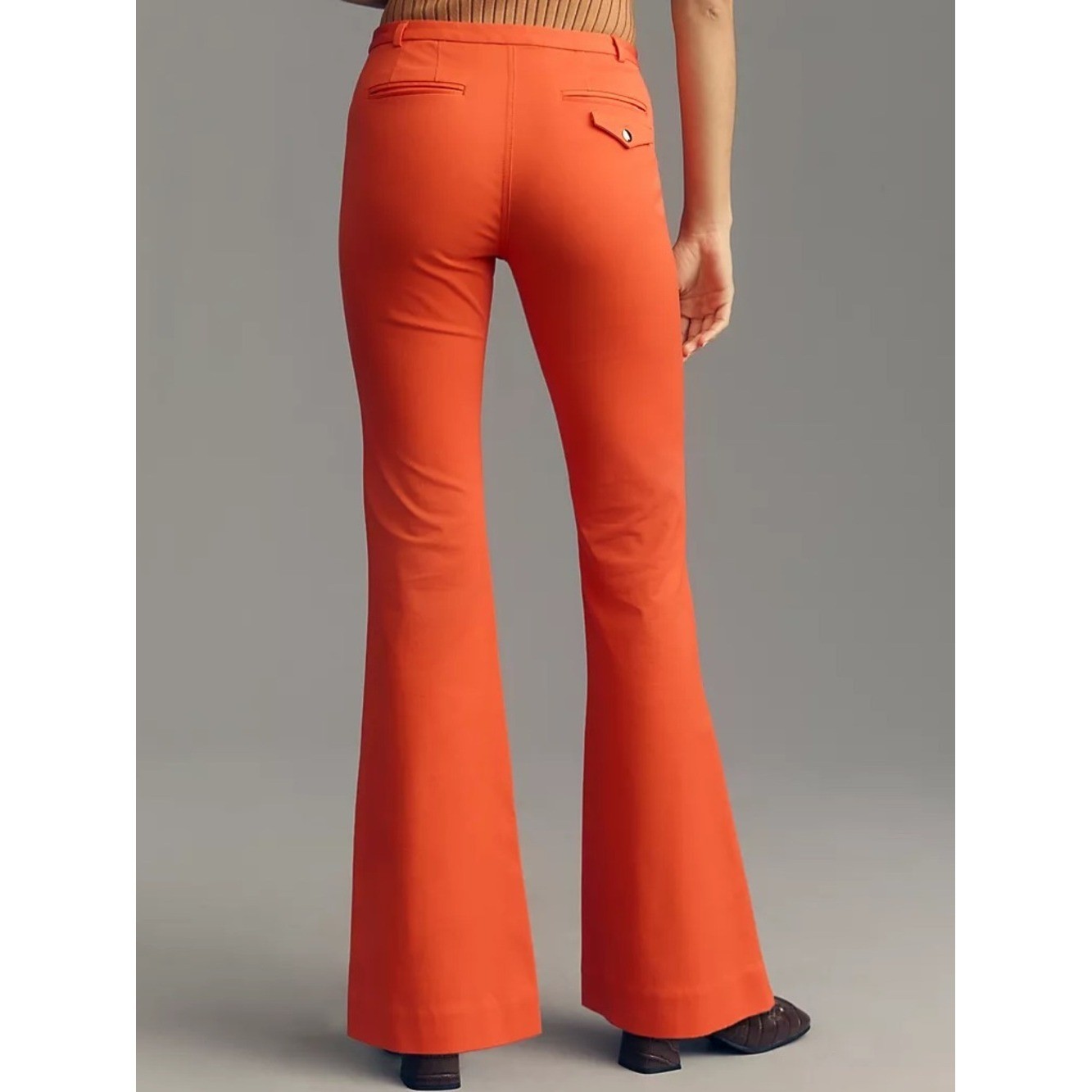 Anthropologie Maeve Stretch Slim Bootcut Trousers – Tomato Red – Size 0