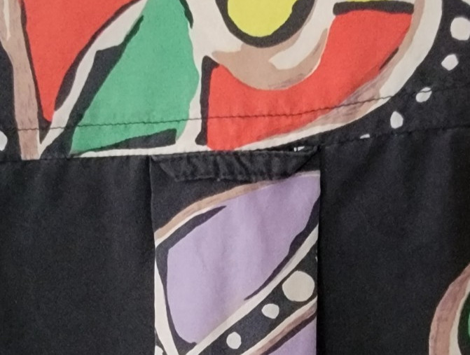 90s Vintage 100% Silk Fenn Wright & Manson Bold Abstract Button Front Blouse Med