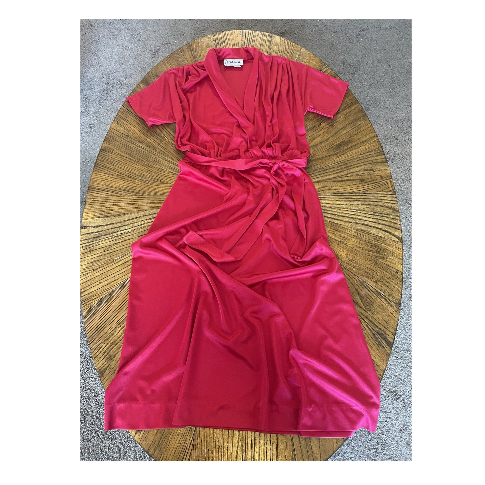 Andrea Gayle Vintage Red Satin Dress