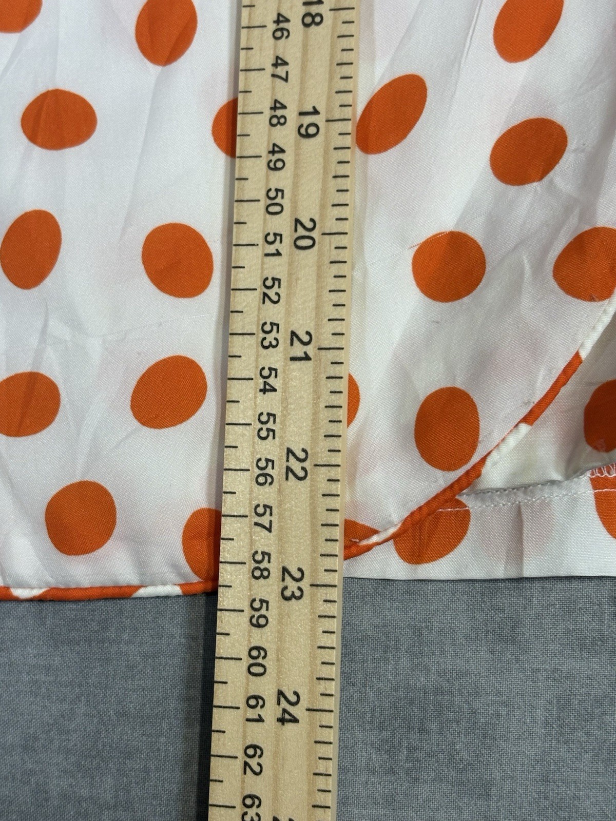 Vintage Lormar San Juan Polka Dot Blouse White Orange USA Retro Top