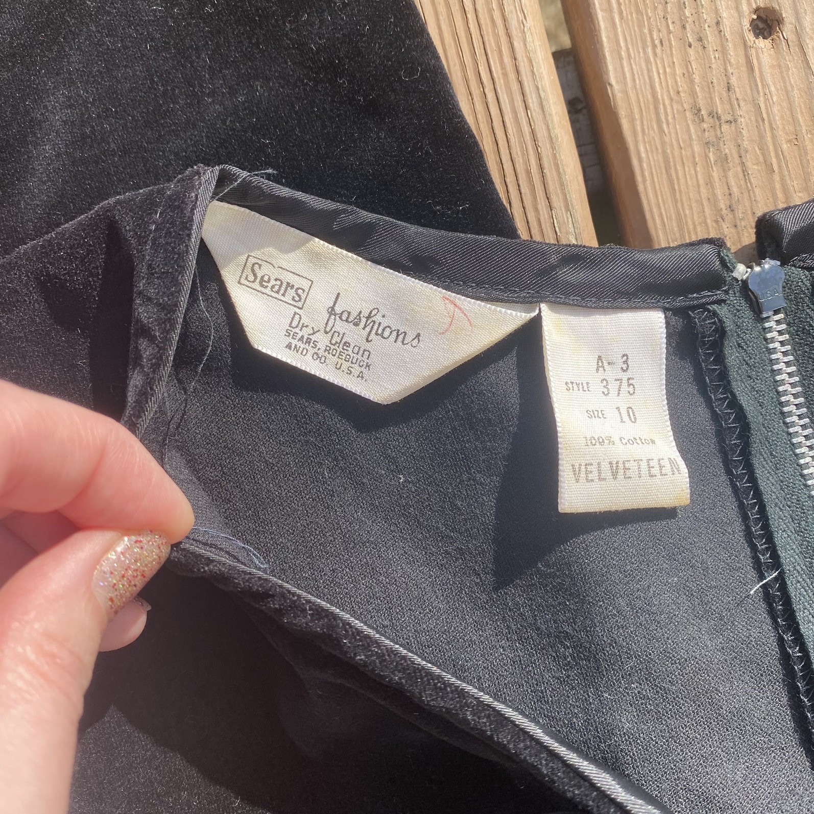 1970’s Black Velvet Wide Leg Sears Jumpsuit