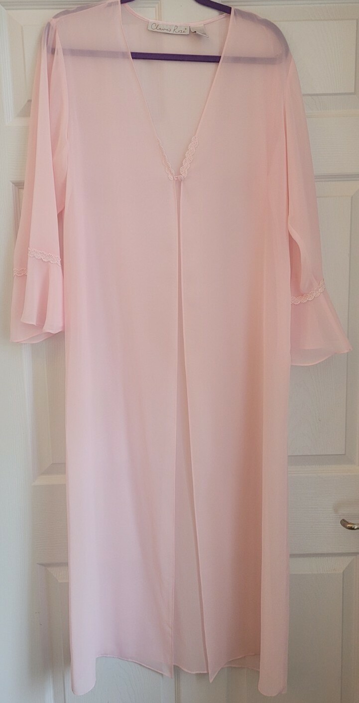 Vintage CLAIRE’S ROSE ELEGANT Pink NIGHTGOWN Gown Pink Peignoir L Large