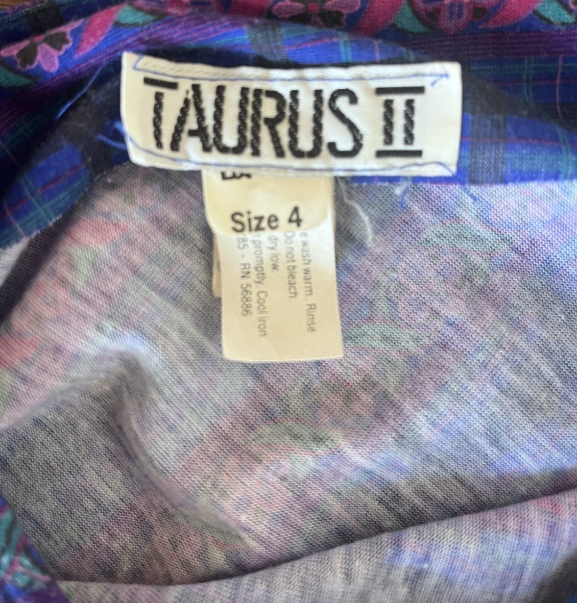 Vintage Taurus II Womens Purple Dress 80’s Size 4