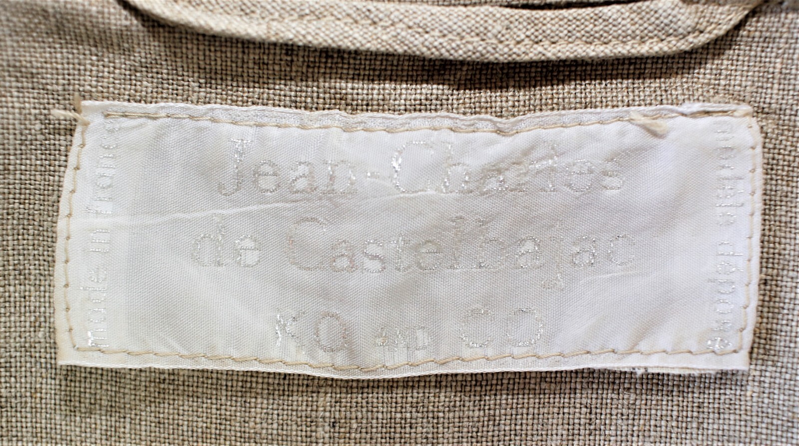 Vintage 80s JC CASTELBAJAC „KO & CO” greige linen coat 42FR 10US made in France