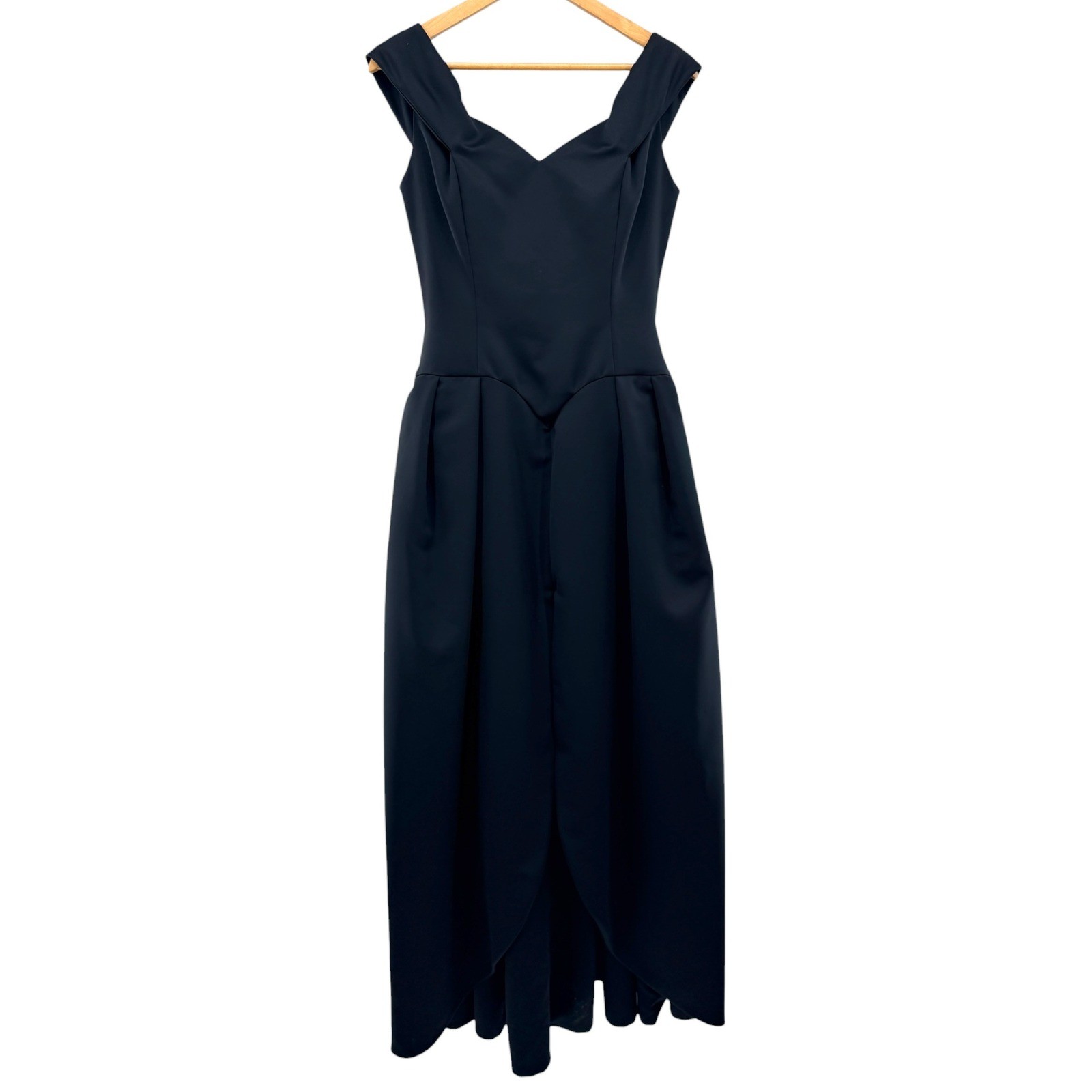 Vtg Victor Costa Black Cocktail Dress Tulip Skirt Midi Formal USA Made Elegant