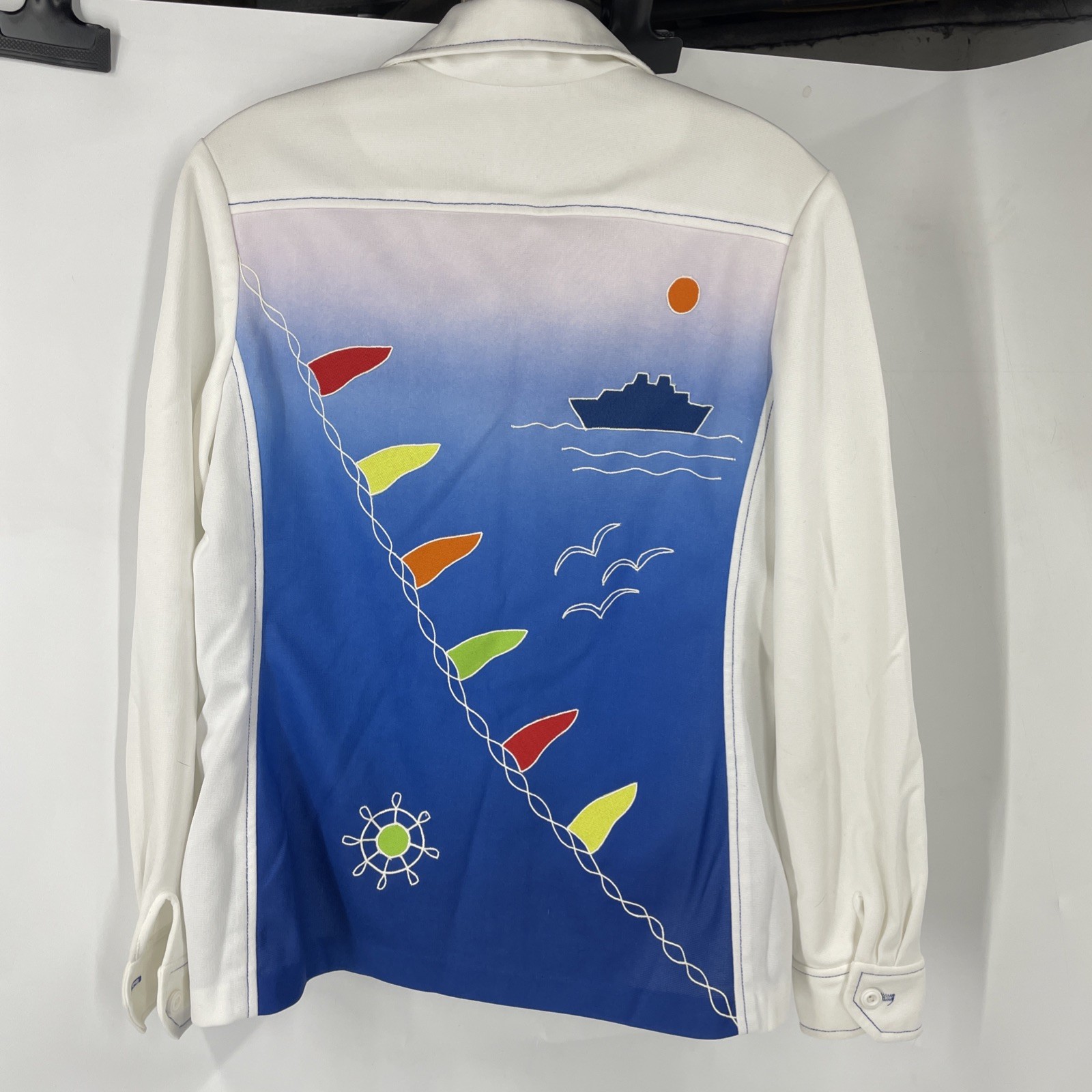 VTG Novelty Sailing Yacht Polyester Shirt Hombre Cruise Deck Boating Nautical