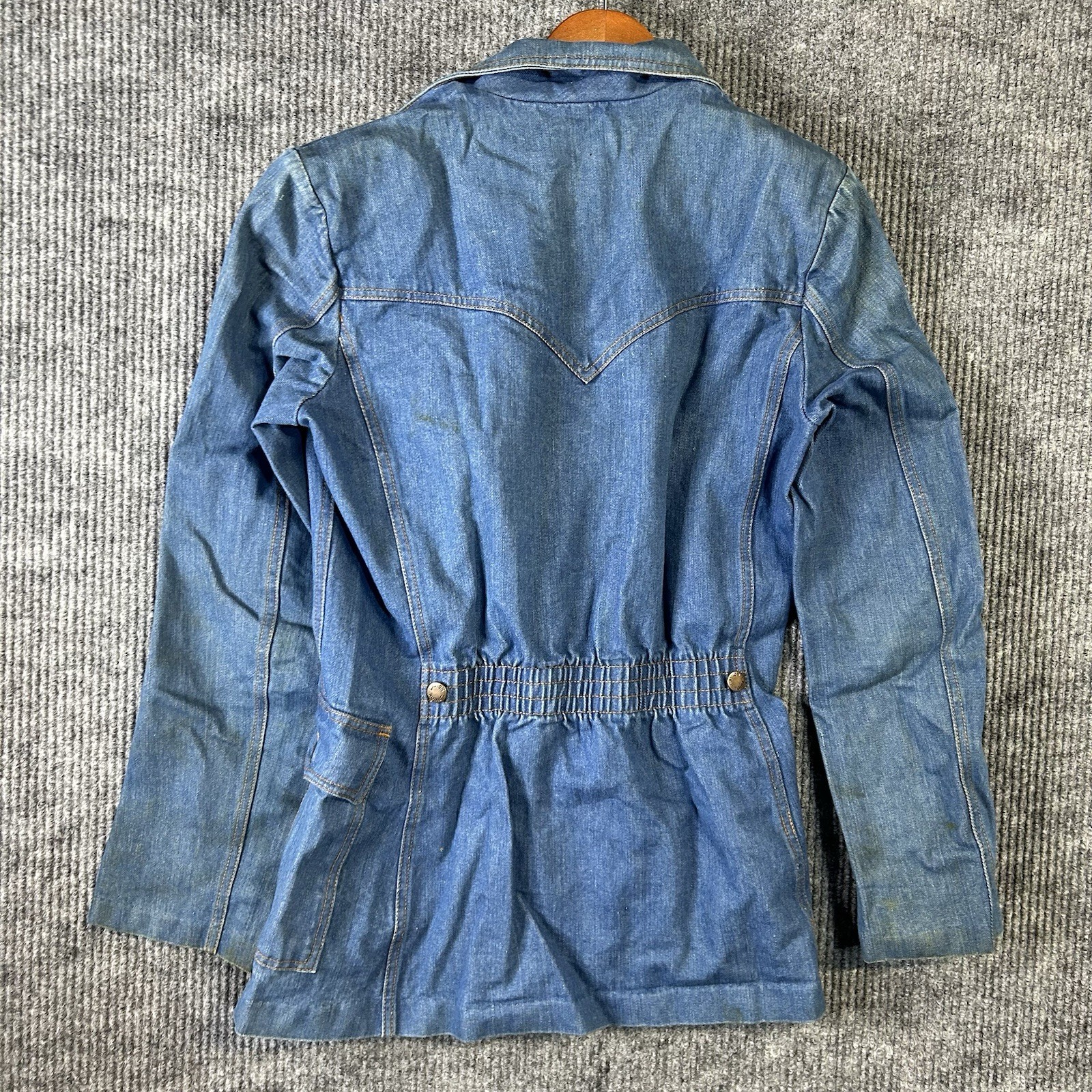 Vintage Denim Blazer Jean Jacket Women’s Medium Button Front Western Classic