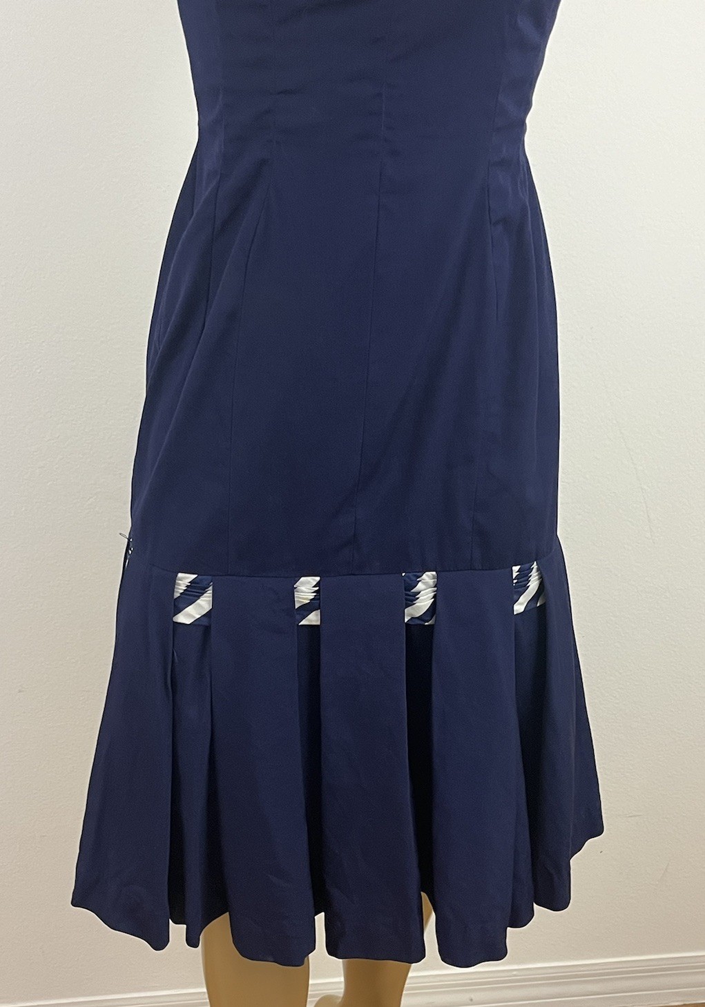 Vintage Alco Junior Drop Waist Pleat Skirt Stripe Detail Ribbon Tulle Underskirt