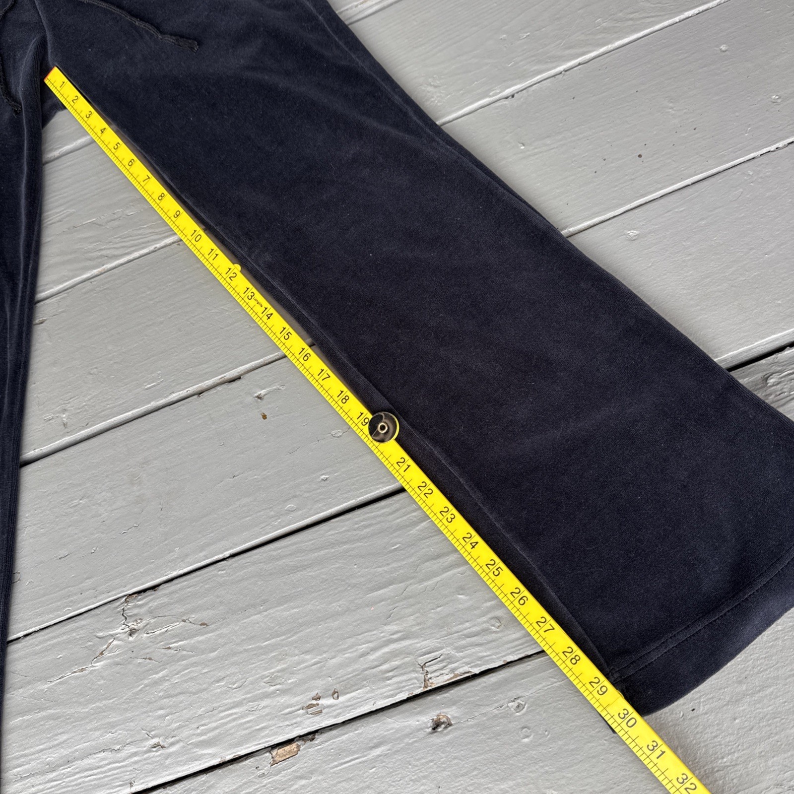 Vintage Y2K COCO Dark Navy velvet Low rise flare Sweatpants Size M