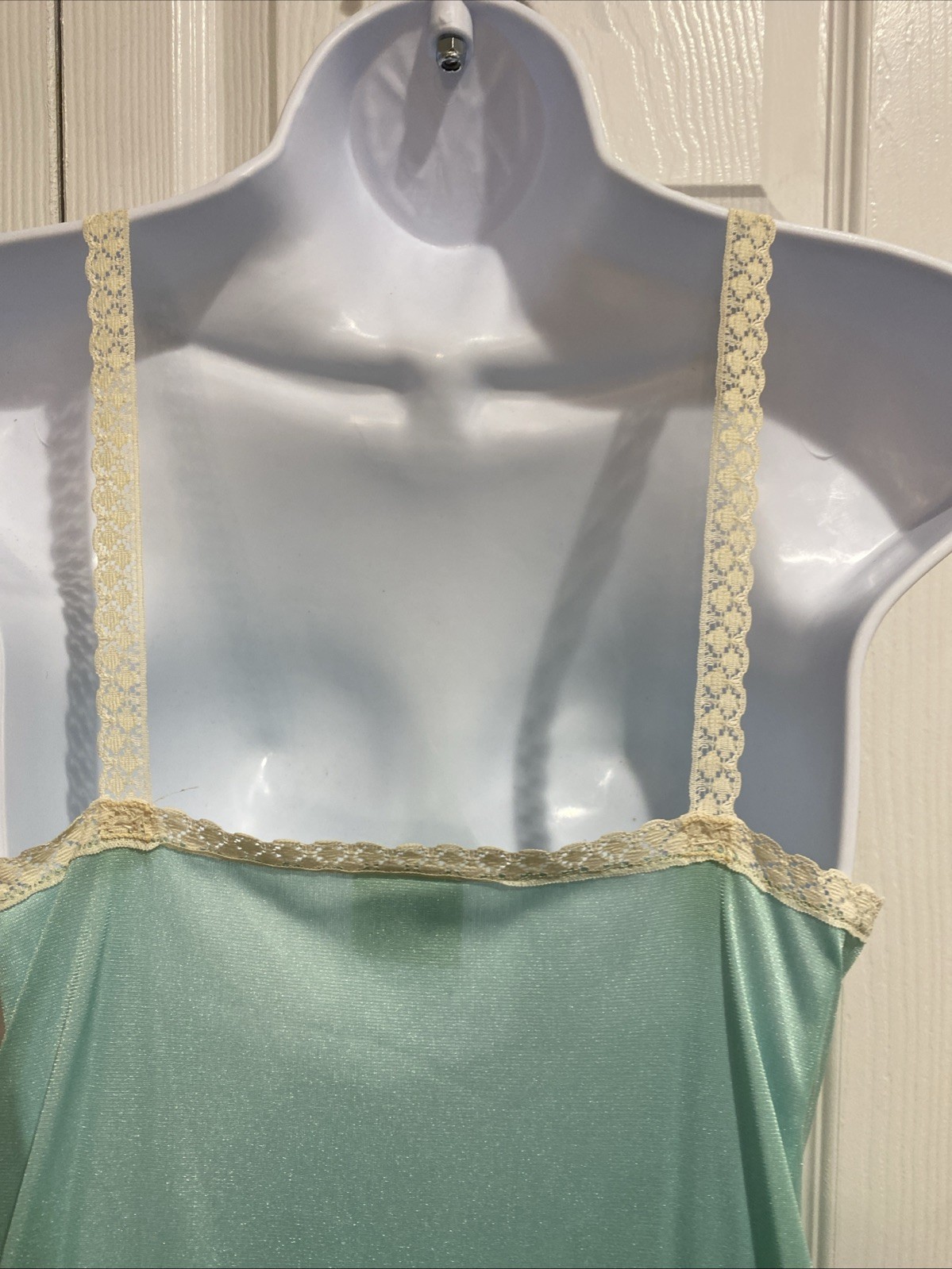 STARDUST VTG Intimate Lingerie Nightgown Robe Ensemble Laced Size M Mint Green