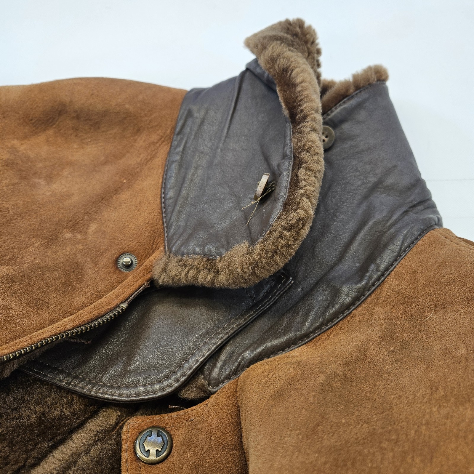 Knight Of New Zealand Vintage Shearling Tailors Luxury Jacket Coat Size 44 70s