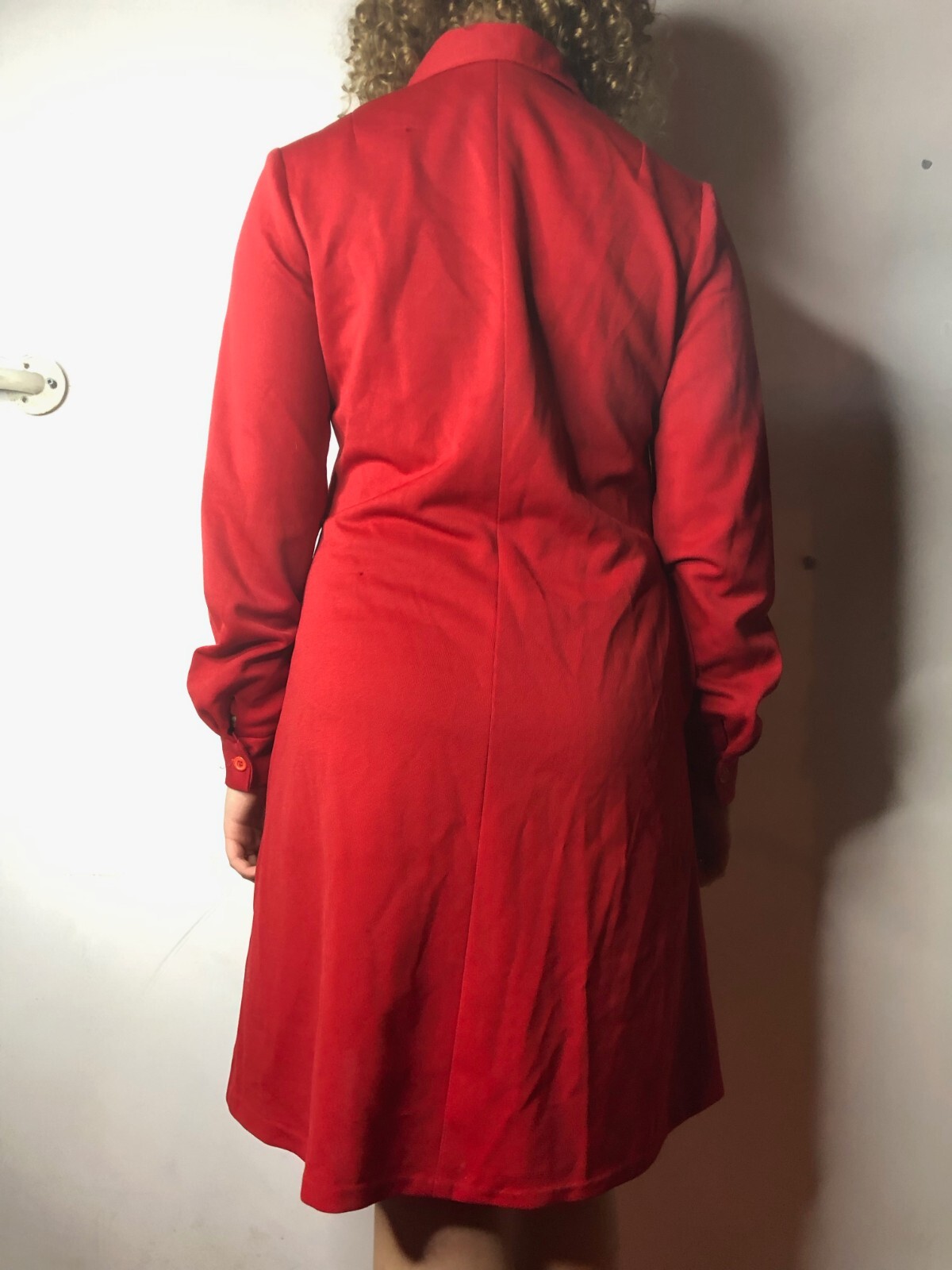 Vintage Zora Melbourne 1960s Red Terylene Dress Mod Go Go AU waist 30″
