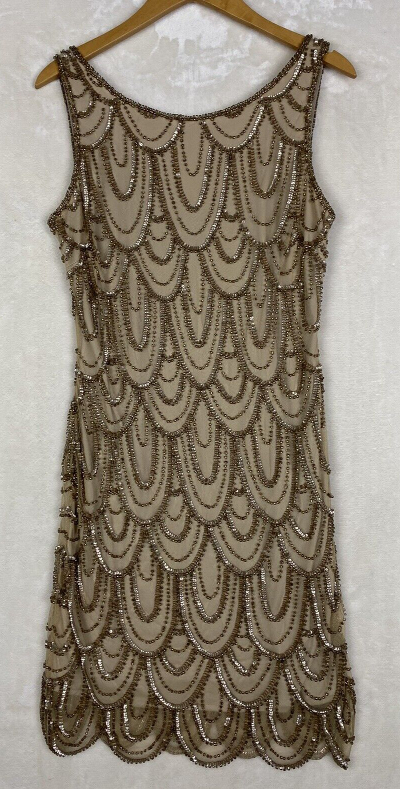 Vintage Predude Sheath Dress 8 Sequin Beaded Cocktail Formal Wedding Party