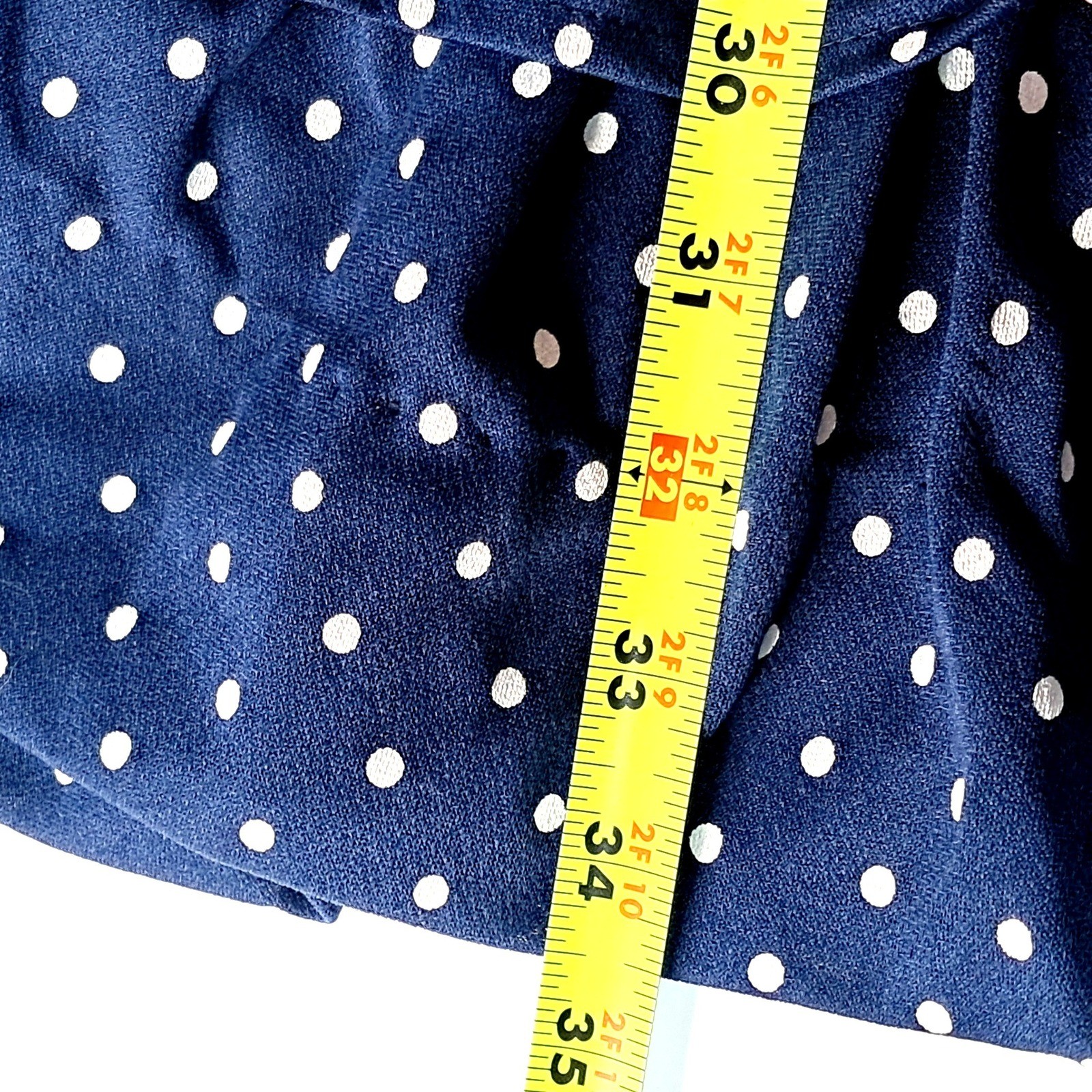 Vintage Polka Dot Mini Dress Womens Size 10 Navy Blue Ruffle Tabby of California