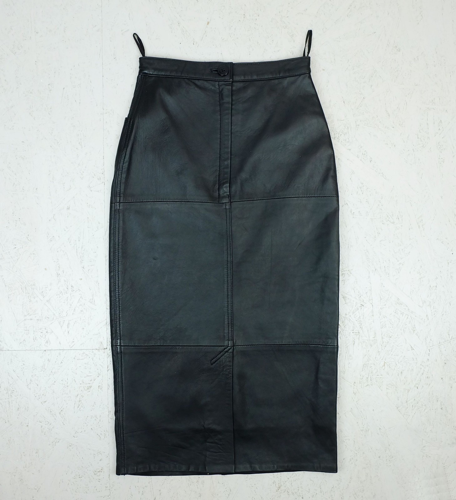slim true vintage 80s leather skirt black size 32 pencil skirt