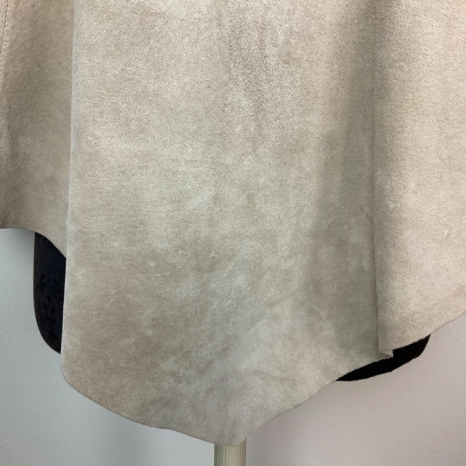 Vtg Uniform John Paul Richard Suede Leather Poncho Buckskin Tan Lined Western L