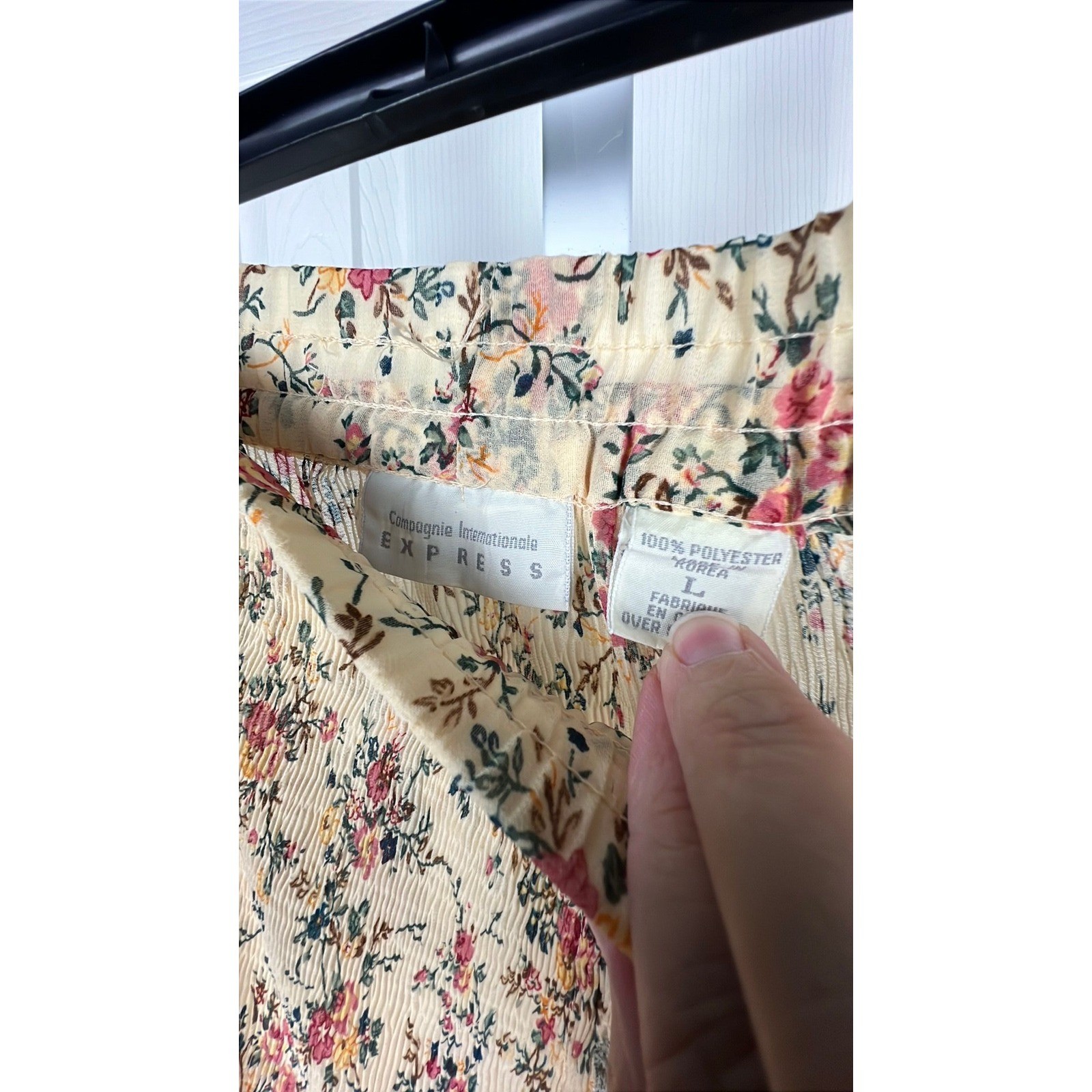 Cottagecore Vintage Express Floral Sheer Midi Skirt, XL 1X, Cream Pink