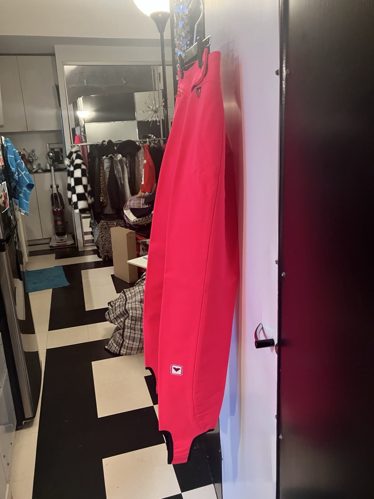 Vintage Fluorescent Red In the Boot Ski pants Stretch Obermeyer XS