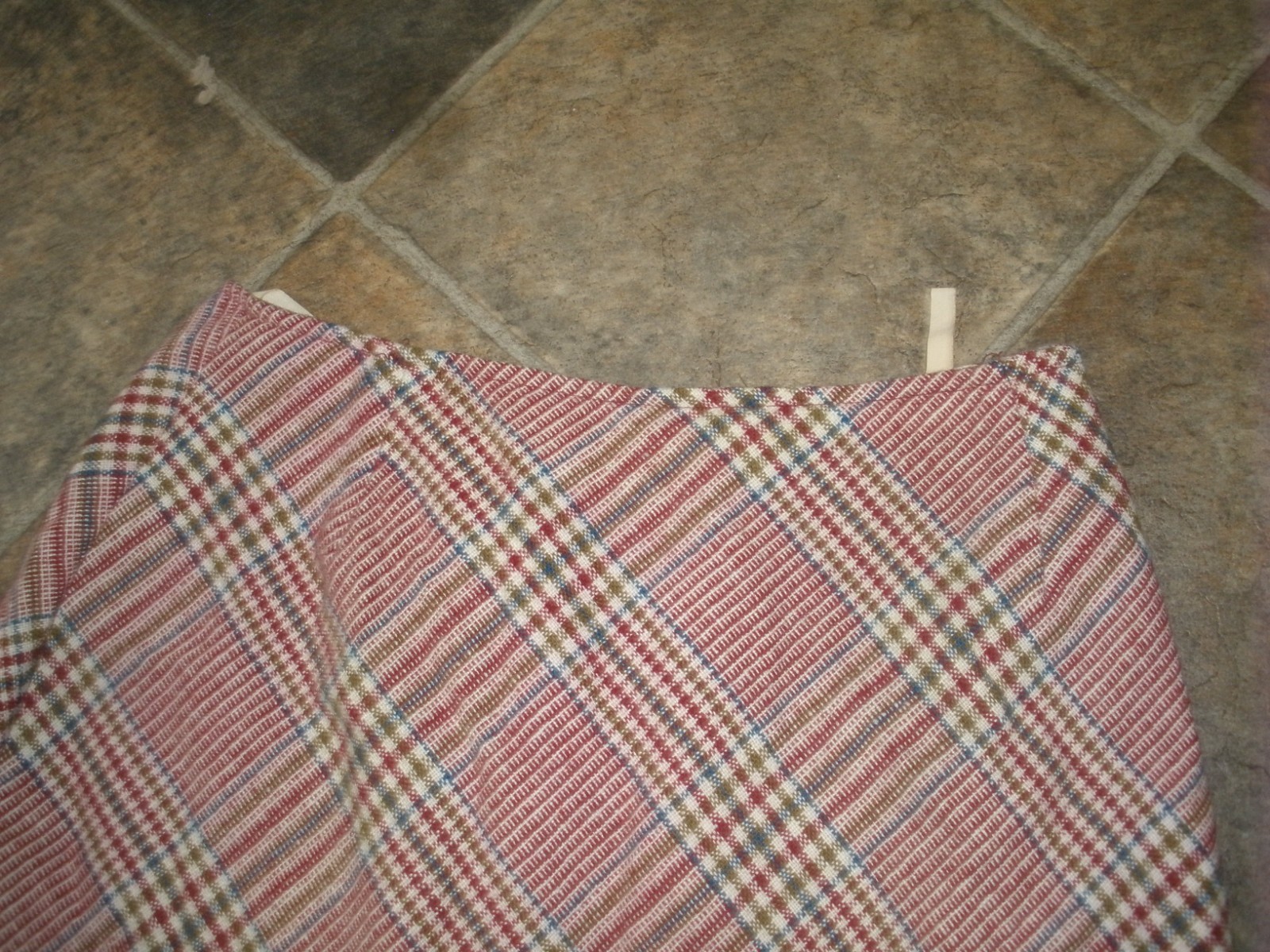 Vintage Women 's Skirt Maroon Checked Summit of Boston 12 (T53)