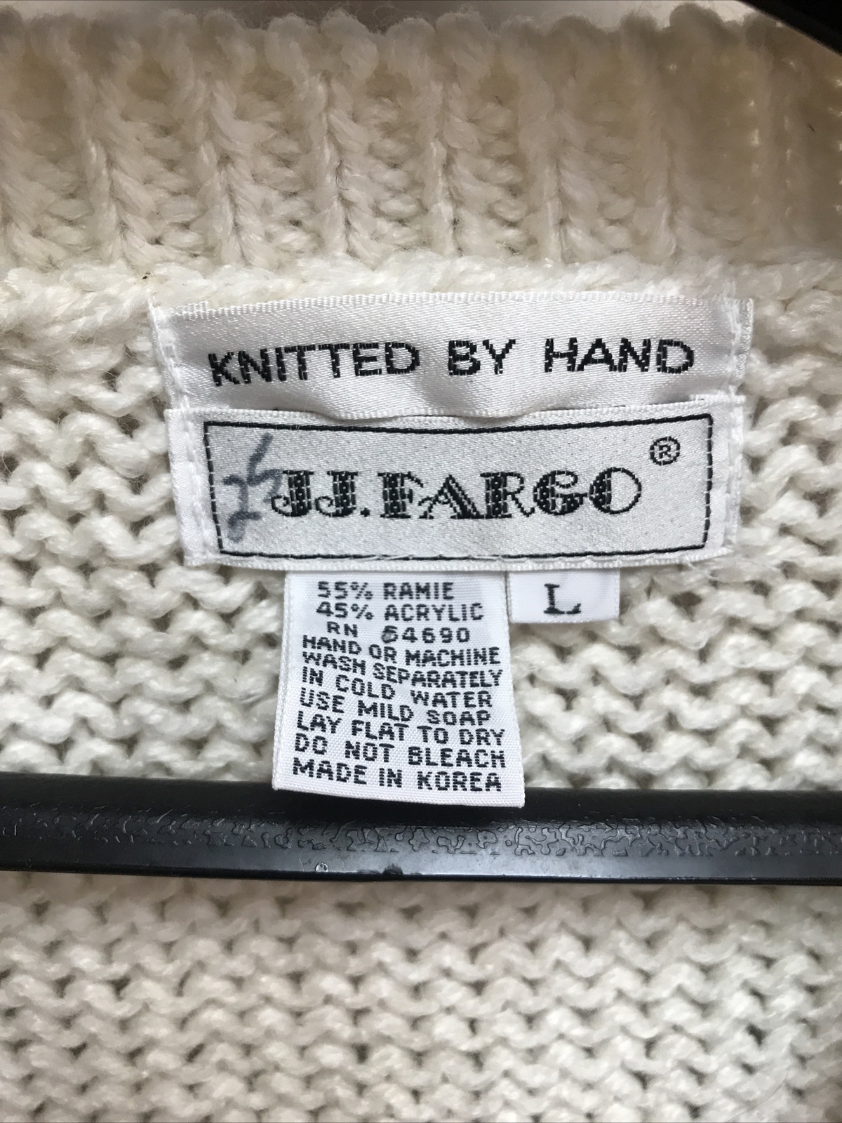 Vintage JJ. Fargo Cardigan Sweater Women’s Size Large Knitted By Hand Argyle