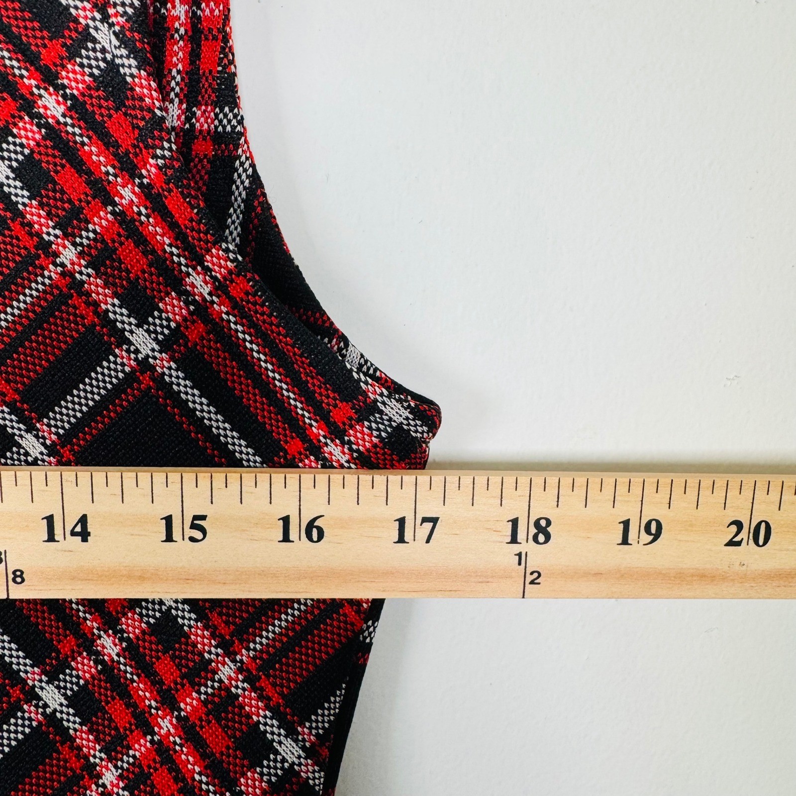 Vintage Montgomery Ward Red Plaid Vest Gold Buttons Size 10 Preppy Academic