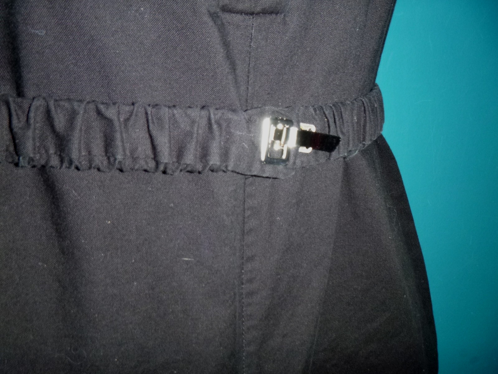 Vtg 80s Marissa Jumpsuit Black Silver Toggles NEW WAVE Sz M/L