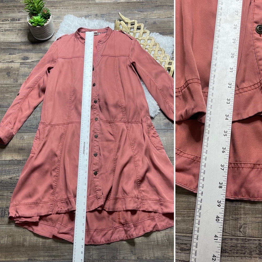 Anthropologie Holding Horses Mauve Button Down Dress (oversized) Women’s Size 2