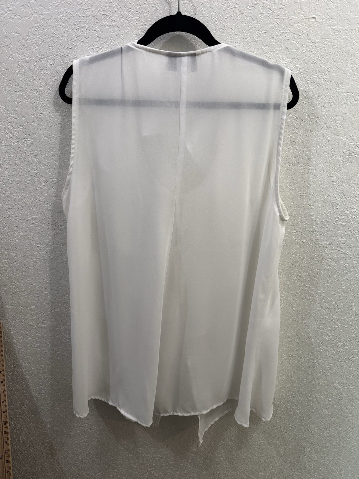 RAMPAGE White Ruffle Sleeveless Blouse Sheer Tie Front Y2K Boho Festival Fairy L