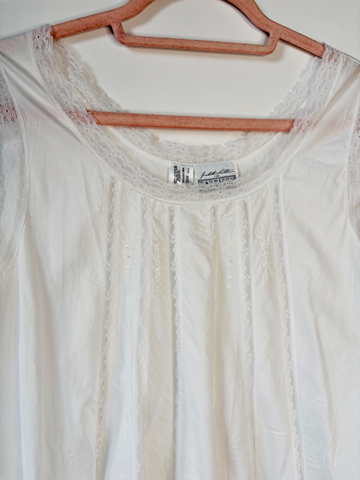 VTG JUDITH RITTER BARBIZON GRANNYCORE WHITE COTTON&LACE ROMANTIC NIGHTGOWN PJ*S