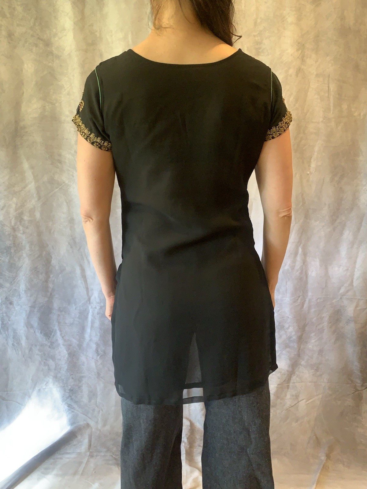 Vintage Indian Hand Beaded Tunic/ top Classic Boho Hippie Evening Event Wear