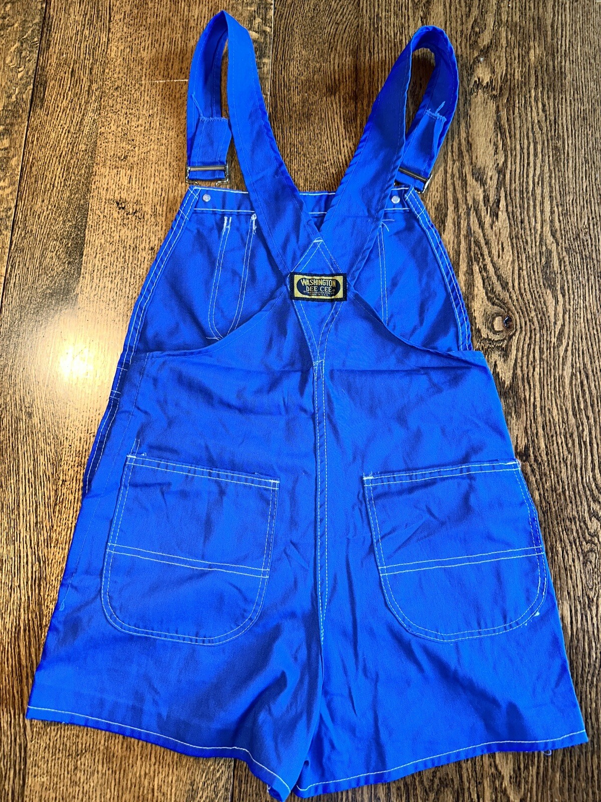 Vtg Washington Dee Cee Overalls Shorts Shortalls Blue 11/12 Not Denim Made USA