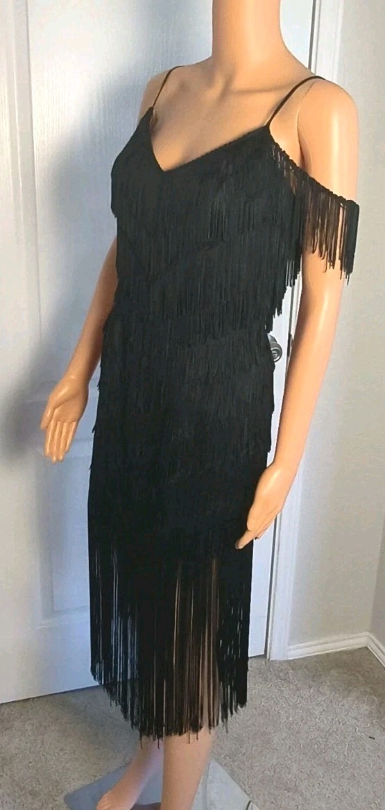 Vintage Fringe 80’s Flapper Sexy Party Dress Size 9/10 by TD4 Electra – DP32