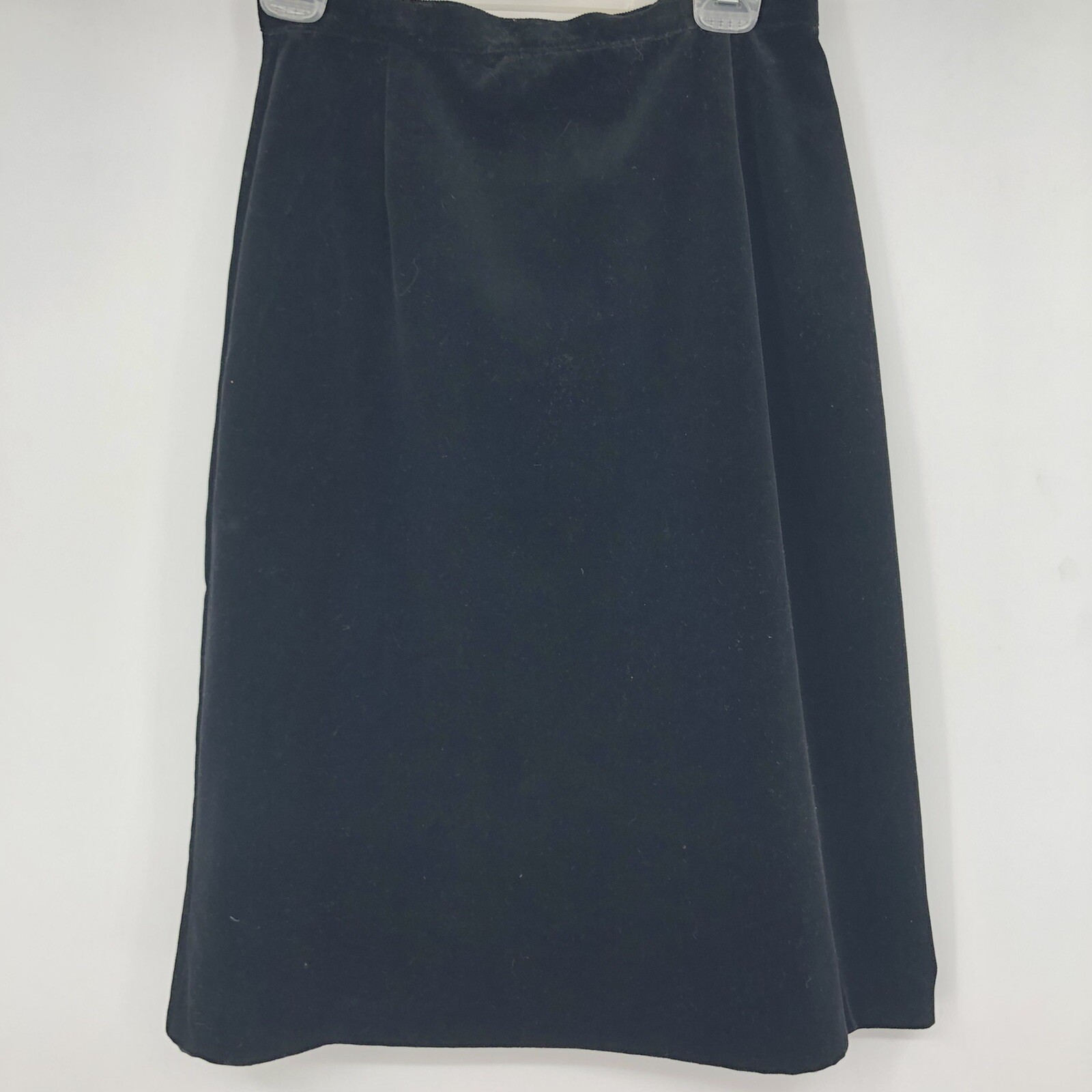 Vintage Tan Jay 1970s Black Velvet Classic A-Line Skirt Women’s Size 12